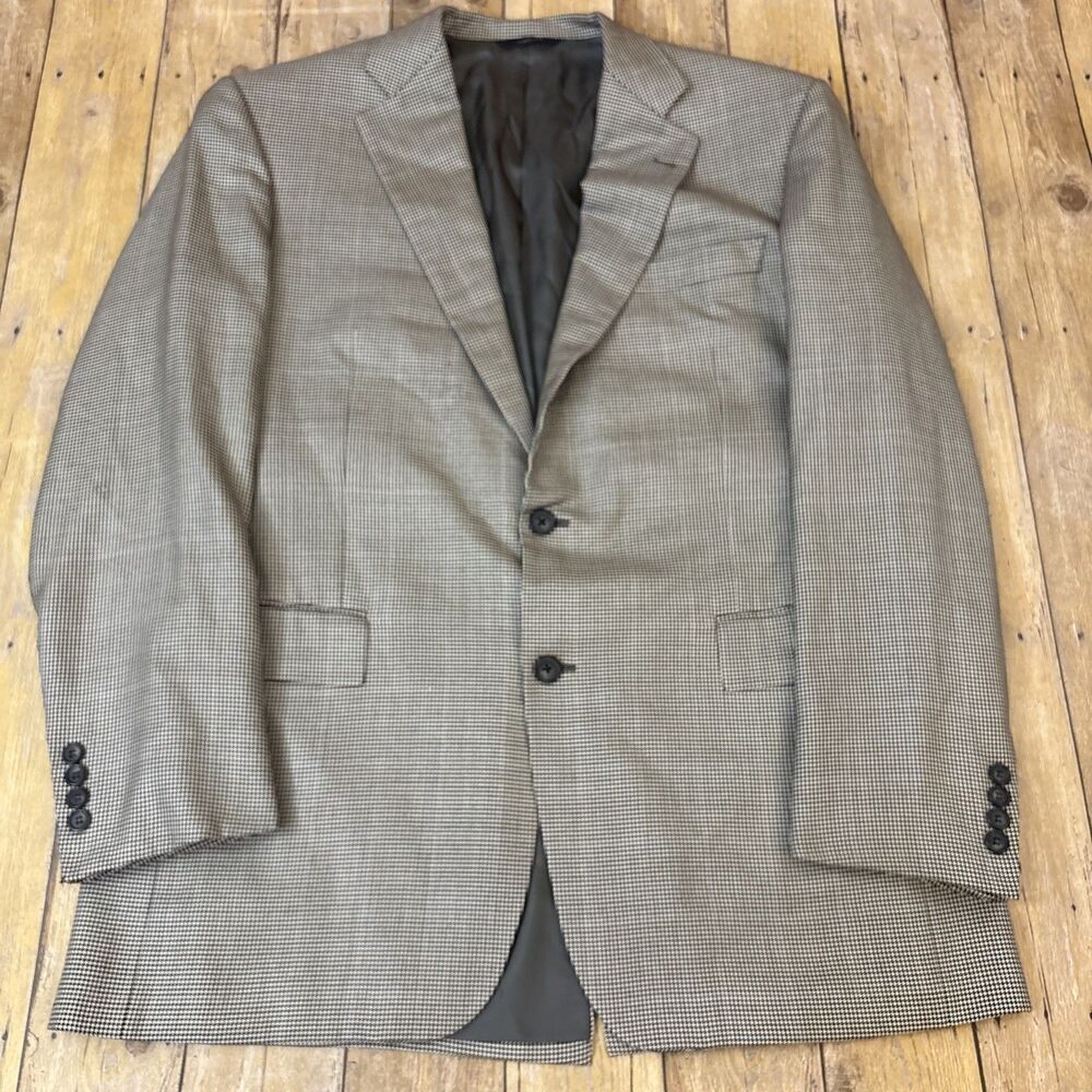 Brooks Brothers 1818 Madison Blazer Houndstooth E Thomas Silk Wool 42L